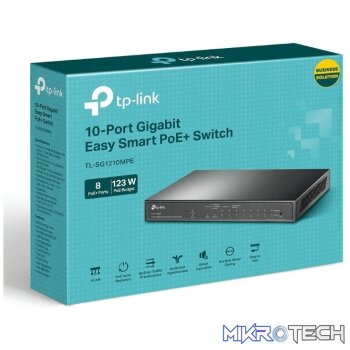 TP-Link TL-SG1210MPE 10-port Gigabit Easy Smart Switch with 8-port PoE+