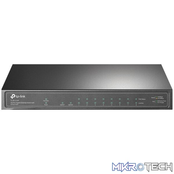 tl-sg1210p-switches-44077347176612 TP-Link TL-SG1210P 10-port Gigabit Desktop Switch with 8-port PoE+ - Image 1