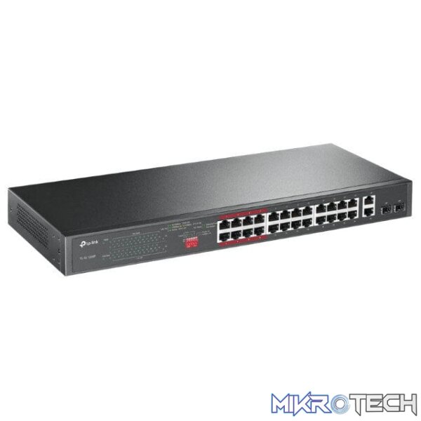 TP-Link TL-SL1226P 24-port PoE+ Fast Ethernet Unmanaged Switch with 2x Gigabit RJ45 and Combo SFP Ports - Image 2