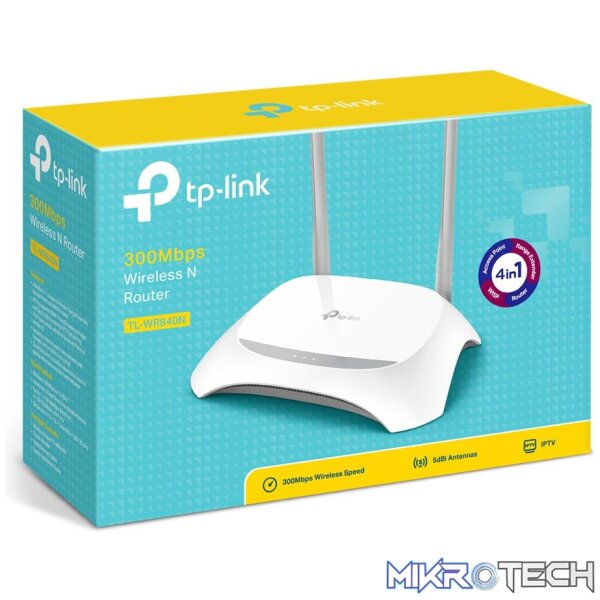 TP-Link TL-WR840N Wi-Fi 4 Wireless Router Single-band 2.4GHz Fast Ethernet Gray and White - Image 3
