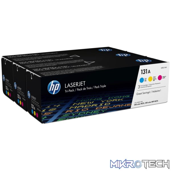 HP 131A Cyan Magenta Yellow Toner Cartridges 5 HP 131A Cyan Magenta Yellow Toner Cartridges 5