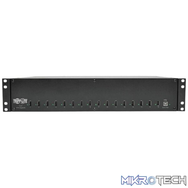 Eaton 16-port USB Charging Station with Syncing USB Charger Output 2U Rack-Mount U280-016-RMINT - Image 2