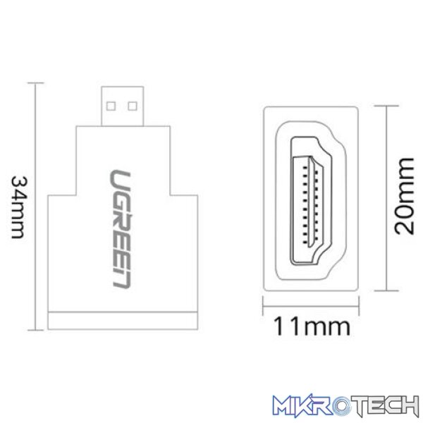 uGreen Micro HDMI Male to HDMI Female Adapter - Image 3