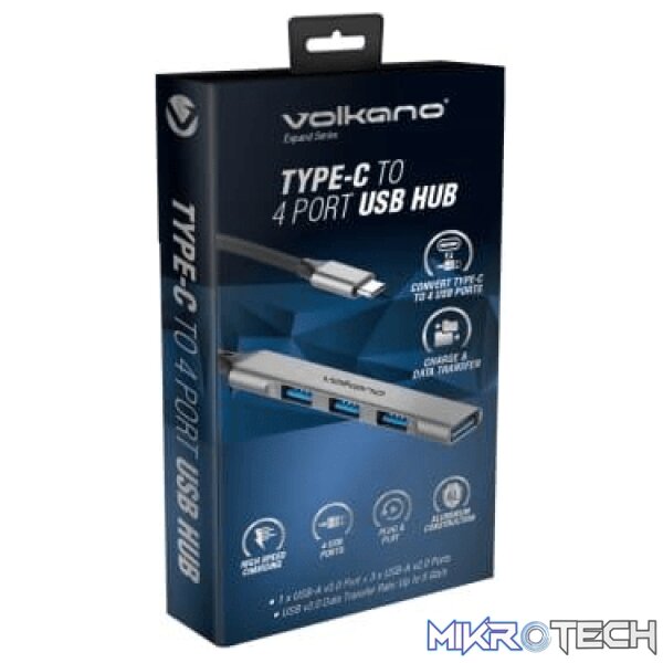 vk-20226-ch-hubs-43179126882468 Volkano Expand Series 4-port Type-C USB Hub VK-20226-CH - Image 1