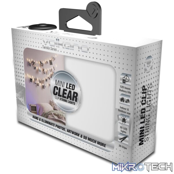vk-50004-wt-other-accessories-43482501251236 Volkano Twinkle Series Clear Photo Clips with LED Lights VK-50004-WT - Image 1