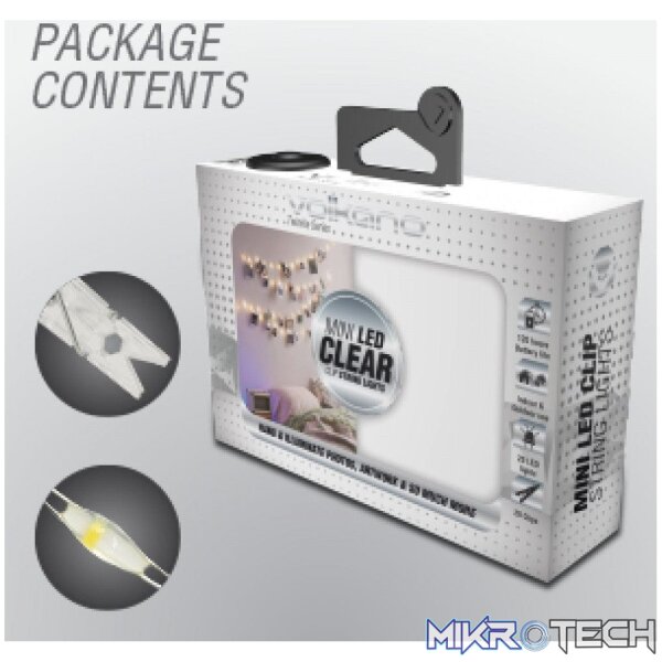 Volkano Twinkle Series Clear Photo Clips with LED Lights VK-50004-WT - Image 2