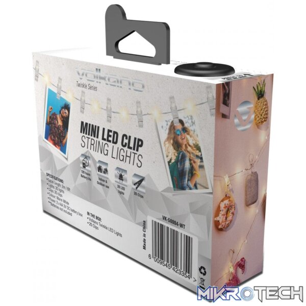 Volkano Twinkle Series Clear Photo Clips with LED Lights VK-50004-WT - Image 3