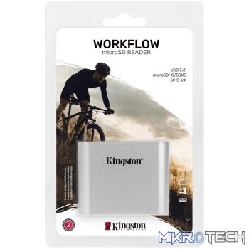 Kingston USB3.2 Gen1 Workflow Dual-Slot microSDHC/SDXC UHS-II Card Reader WFS-SDC