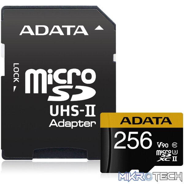 ADATA 256GB Class 10 Premier ONE Micro UHS-II Card + Adapter - Image 2