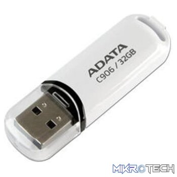 ADATA C906 Compact 32GB USB2.0 Flash Drive - White