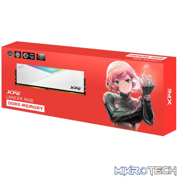 ADATA Lancer RGB 16GB DDR5-6400 Module - White CL32, 1.35V - Image 4