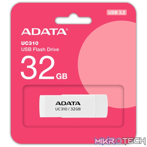 ADATA UC310 32GB USB 3.2 Gen1 Flash Drive - White ADATA UC310 32GB USB 3.2 Gen1 Flash Drive - White