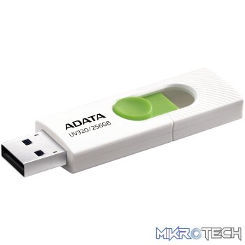 ADATA UV320 256GB USB3.2 Gen1 Flash Drive - White/Green