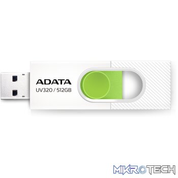 ADATA UV320 512GB USB3.2 Gen1 Flash Drive - White/Green