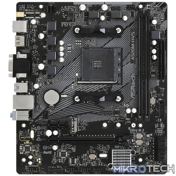 ASRock A520M-HVS AMD AM4 m-ATX Motherboard - Image 2