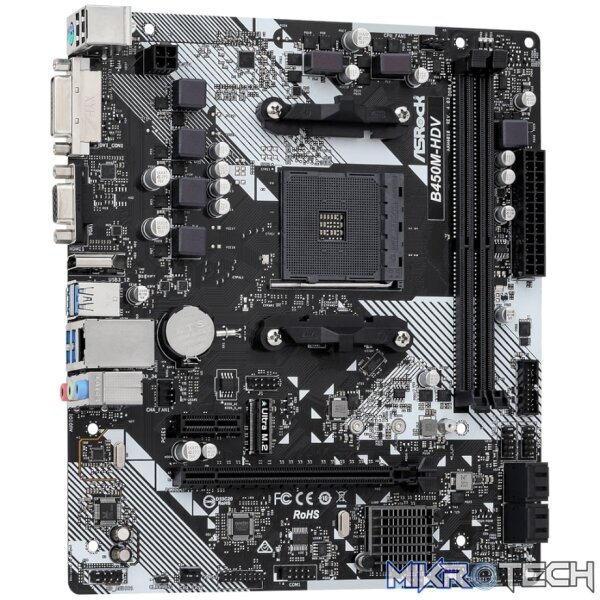 ASRock B450M-HDV R4.0 AMD AM4 m-ATX Motherboard - Image 4