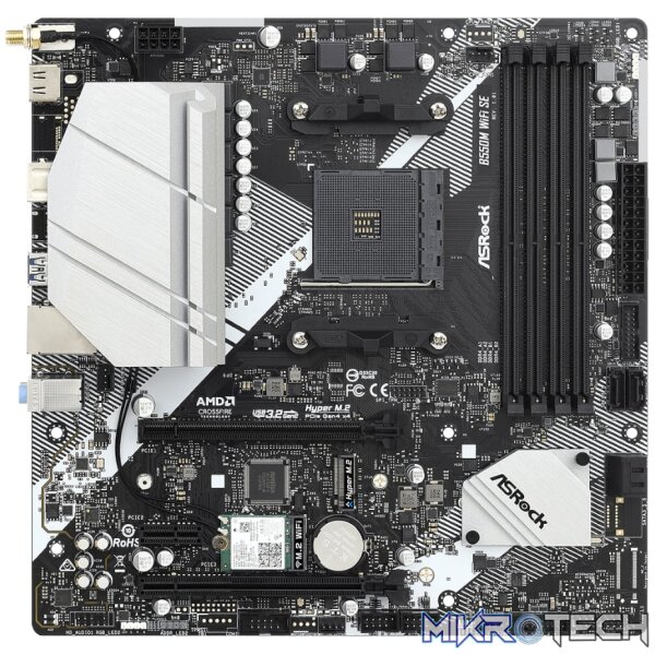 ASRock B550M Wi-Fi SE AMD AM4 m-ATX Motherboard - Image 2
