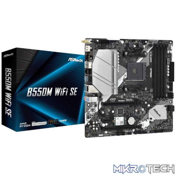ASRock B550M Wi-Fi SE AMD AM4 m-ATX Motherboard ASRock B550M Wi-Fi SE AMD AM4 m-ATX Motherboard