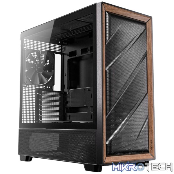 Antec FLUX ATX WOOD Mid Tower Gaming Chassis – Black Antec FLUX ATX WOOD Mid Tower Gaming Chassis – Black