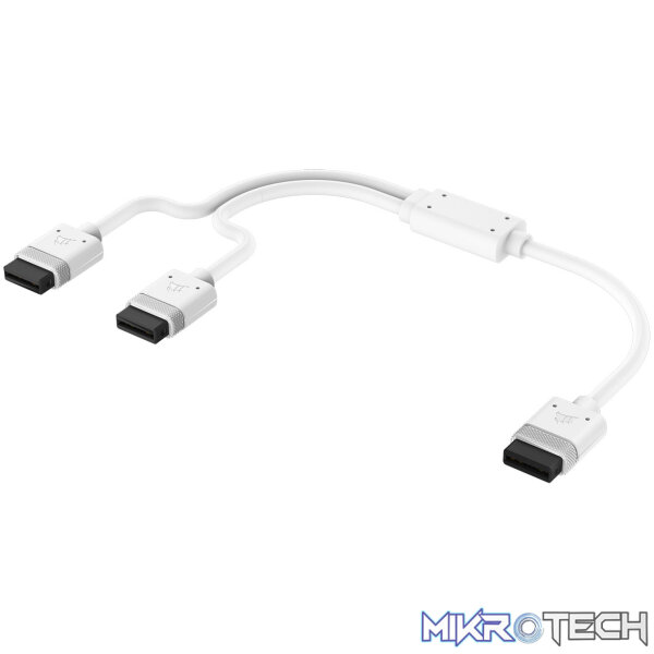 Corsair iCUE LINK 600mm Y-Splitter Cable, White - Image 2