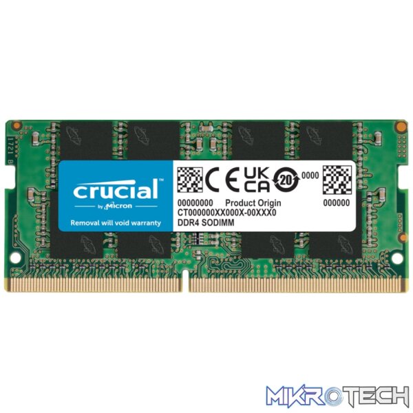 Crucial 8GB DDR4 3200 MHz SO-DIMM Notebook Memory - Tray Crucial 8GB DDR4 3200 MHz SO-DIMM Notebook Memory - Tray