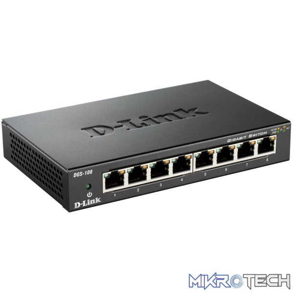 D-Link Giga Express  DGS-108 8-Port Gigabit Unmanaged Switch - Image 2