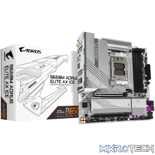 Gigabyte B650M Aorus Elite AX Ice Motherboard Gigabyte B650M Aorus Elite AX Ice Motherboard