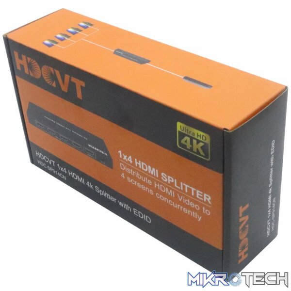 HDCVT 1x4 HDMI 1.4 Splitter 4K with EDID Management - Image 7