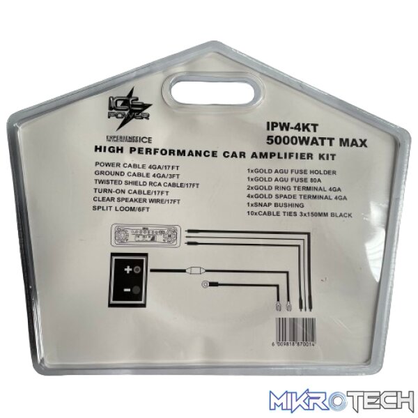 Ice Power IPW-4KT 4-Gauge Wiring Kit - Image 2