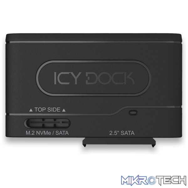 Icy-Dock-Type-C-to-2.5-SATA-SSDHDD-M.2-NVMeSATA-SSD-Adapter-1 Icy Dock Type-C to 2.5" SATA SSD/HDD & M.2 NVMe/SATA SSD Adapter - Image 1