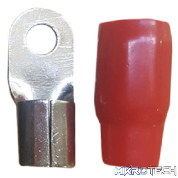 Insulated Wiring 0G Connector Terminal - Black or Red - Image 2