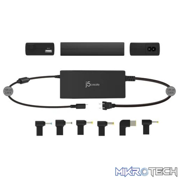 J5 Create 100W PD USB Type-C Super Charger with 6 Types of DC Connectors - Image 3