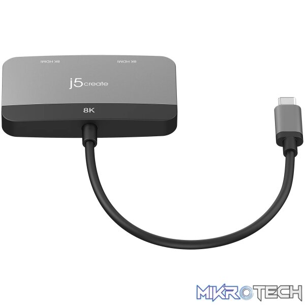 J5 Create 8K USB-C -> Dual HDMi Display Adapter - Image 3
