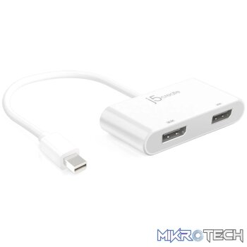 J5 Create JDA146 mini DisplayPort to Dual 4K DisplayPort Adapter
