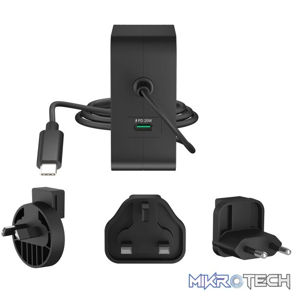J5 Create JUP25102V 102W GaN PD USB-C 2-Port Charger with Changeable AC Plugs - Image 3