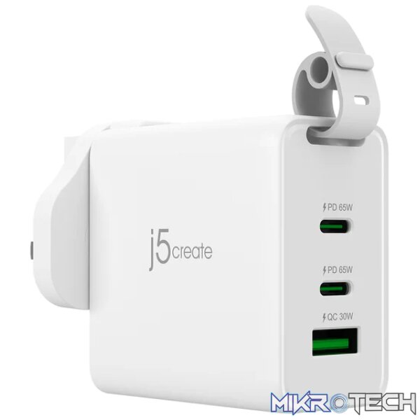J5 Create JUP3565V 65W GaN USB-C 3-Port Traveler Charger - Image 3