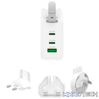 J5 Create JUP3565V 65W GaN USB-C 3-Port Traveler Charger