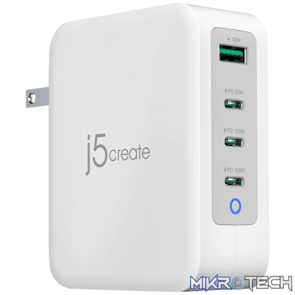J5 Create JUP43130 130W GaN USB-C 4-Port Charger J5 Create JUP43130 130W GaN USB-C 4-Port Charger