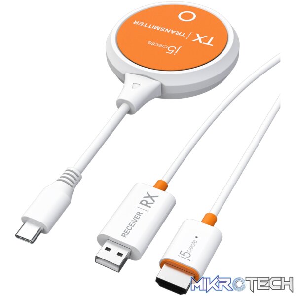 J5 Create JVAW62 ScreenCast USB-C Wireless Display HDMI Extender J5 Create JVAW62 ScreenCast USB-C Wireless Display HDMI Extender