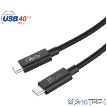 J5 Create USB Type-C 100W USB4 Gen3 80cm Cable