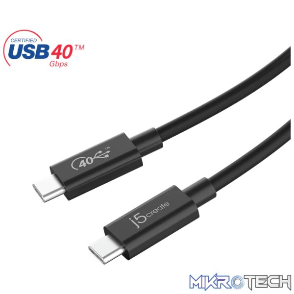 J5 Create USB Type-C 100W USB4 Gen3 80cm Cable J5 Create USB Type-C 100W USB4 Gen3 80cm Cable