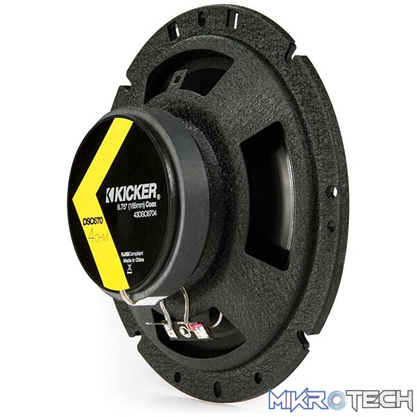 Kicker DSC6704 D-Series 6.75" 240W 2-Way 4-Ohm Coaxial Speakers - Image 4