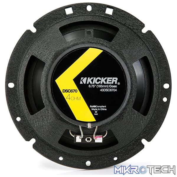 Kicker DSC6704 D-Series 6.75" 240W 2-Way 4-Ohm Coaxial Speakers - Image 5