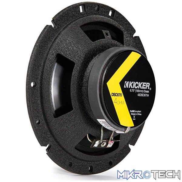 Kicker DSC6704 D-Series 6.75" 240W 2-Way 4-Ohm Coaxial Speakers - Image 6