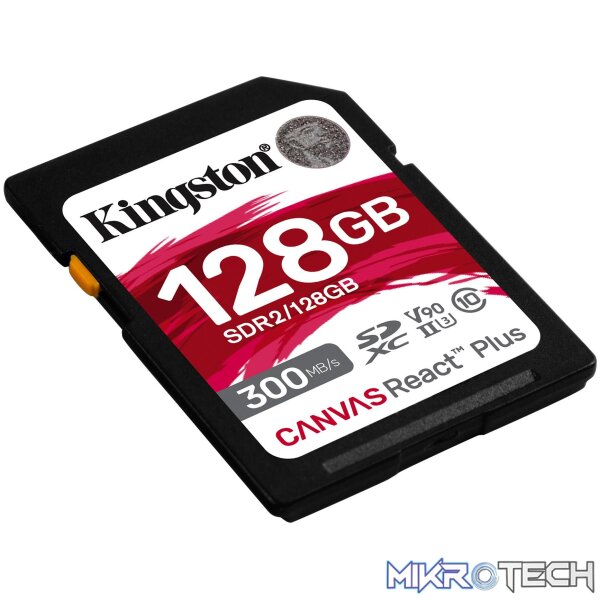 Kingston Canvas React Plus 128GB SD Memory Card Kingston Canvas React Plus 128GB SD Memory Card