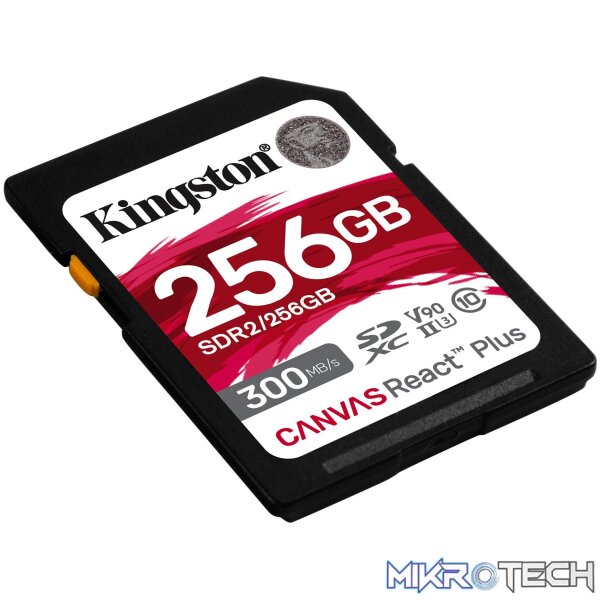 Kingston Canvas React Plus 256GB SD Memory Card Kingston Canvas React Plus 256GB SD Memory Card