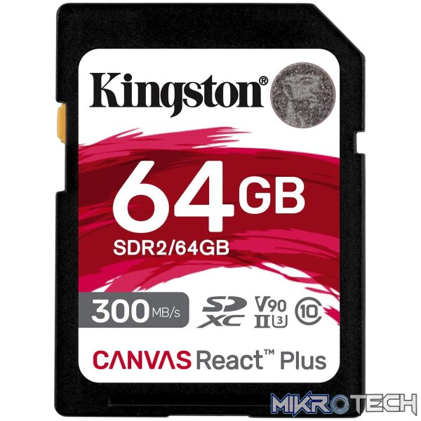 Kingston Canvas React Plus 64GB SD Memory Card - Image 2