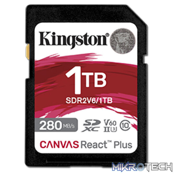 Kingston Canvas React Plus V60 1TB SDHC Memory Card - Image 2