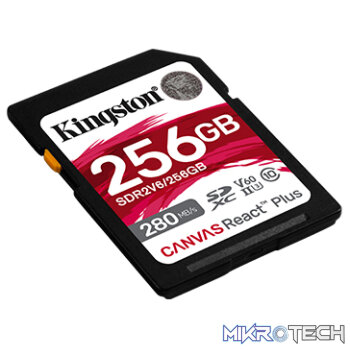Kingston Canvas React Plus V60 256GB SDHC Memory Card