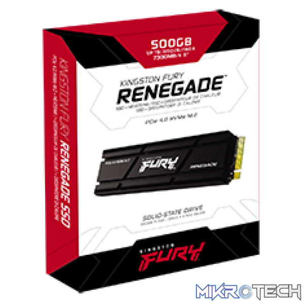 Kingston FURY Renegade 500GB PCIe Gen4 NVMe M.2 SSD (2280) with Heatsink - Image 3